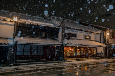 高岡市山町筋と金屋町の雪景色2020-2021