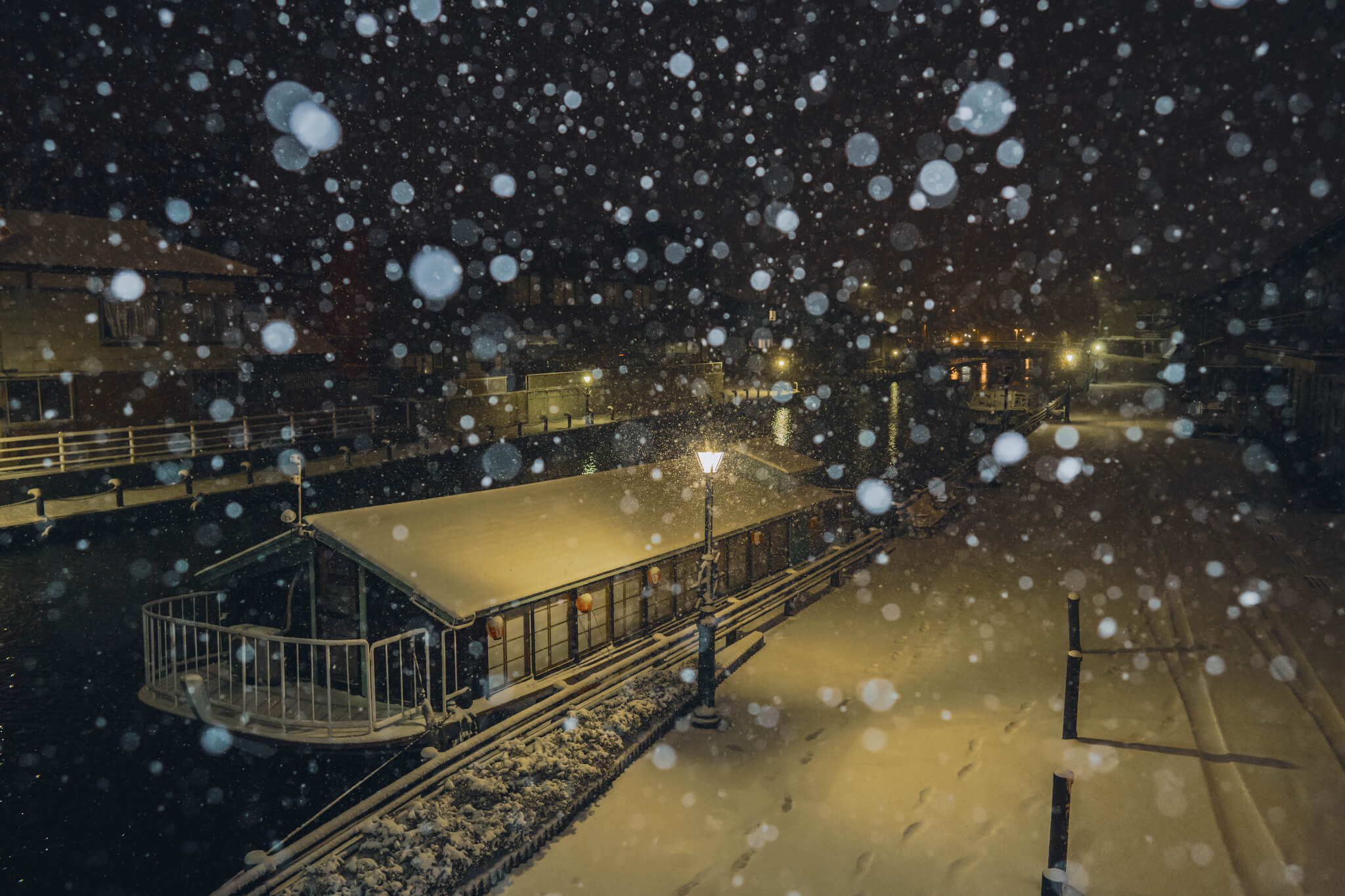写真 射水市新湊内川の雪景色21 Vr 北陸