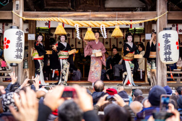 金沢市宇多須神社「節分祭」芸妓さん奉納踊り＆福豆まき（2024/2/3）