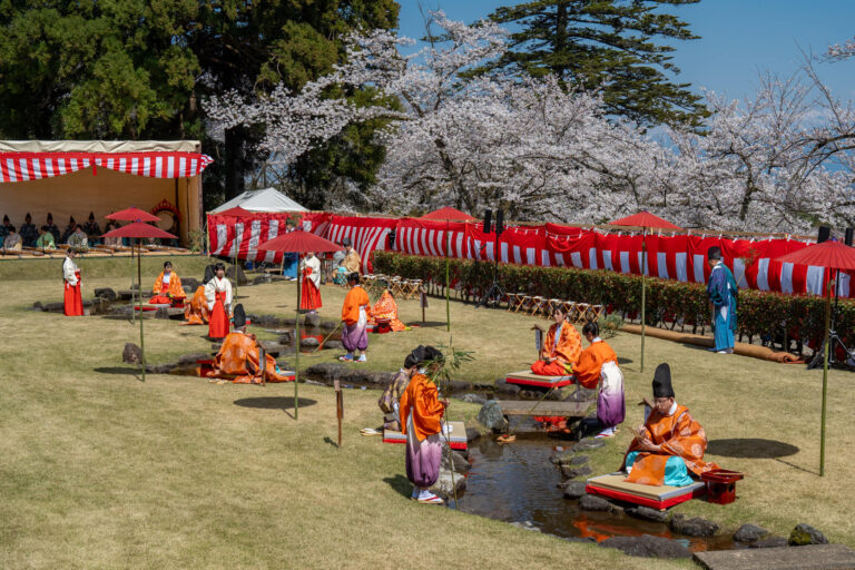 写真】満開の桜の下で雅な歌遊び！第36回ふちゅう曲水の宴（2024/4/7